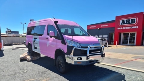 Pink 4×4 Conversion of Hiace Commuter